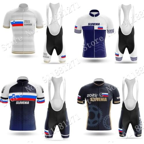 Slovenia 2021 Cycling Jersey Set Summer Cycling Clothing Men Road Bike Suit Mountain Bicycle Shirt Bib Shorts MTB Tops Maillot