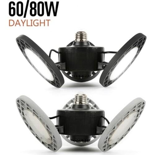 Super Bright 60/80W E26 LED High Bay Light Garage Lamp AC 85-265V Industrial Lighting 6000k/8000K For Warehouses Wine Cellar