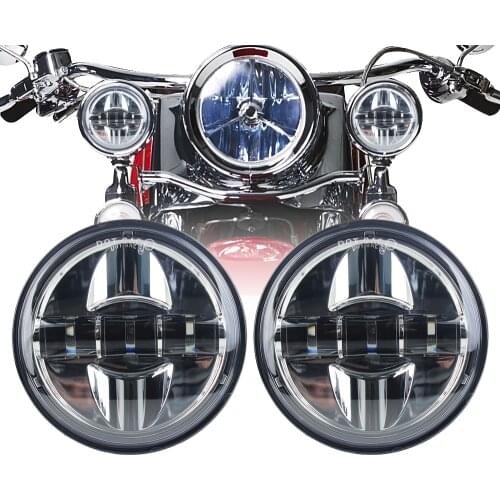 4.5 Inch 4-1/2" LED Fog Lights Projector Auxiliary MotoHeadlight Motorcycle Passing Fog Light Lamp For Electra Glide Road