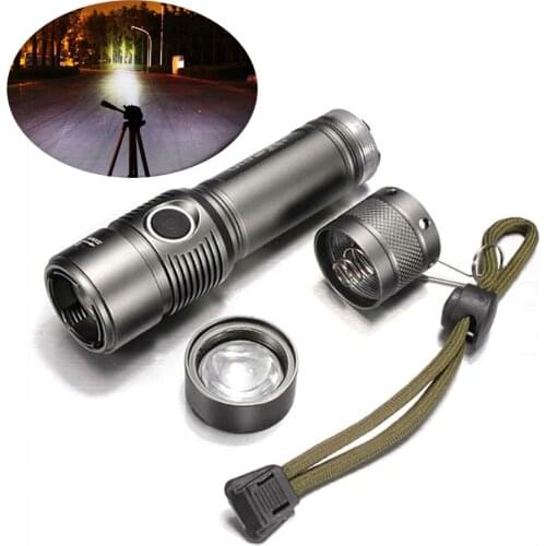 XML-T6 LED Flashlight Zoomable 18650/AAA 3 Modes Torch Lamp