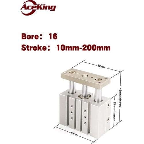 TCM three shaft guide rod cylinder TCM16x10SX20SX25SX30SX40SX50SX75SX100SX150SX200S AceKing TCM16X20-S TCM16X30-S TCM16X50-S