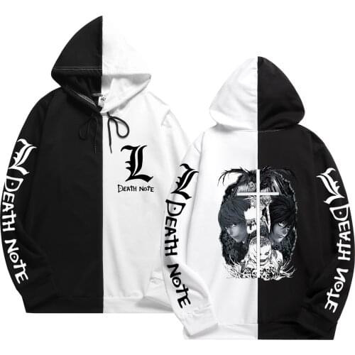 Summer japanese Anime Death Note Print Patchwork hoodie The Sharingan Pullovers Hoodies Streetwear Thin Clothing Harajuku