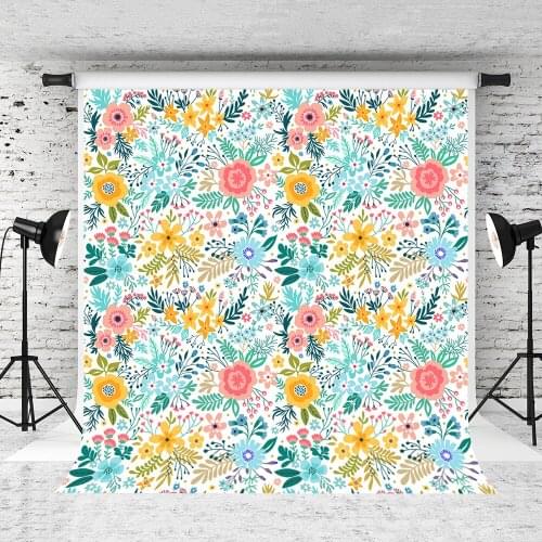 VinylBDS 5X7FT Photographic Background Retro Colorful Floral Studio Photo Backdrop For Children Photo Background