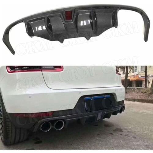 Carbon Fiber Rear Lip Spoiler Diffuser With LED Light Fits for Porsche Macan 2014 2015 2016 2017 2018 Car styling