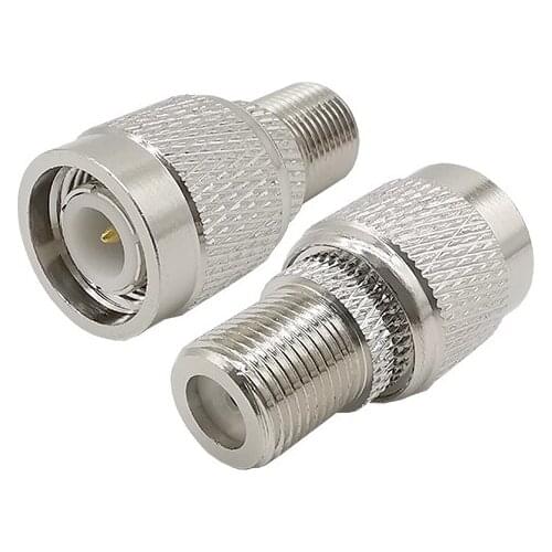 1Piece Silver F Type Female Jack to TNC Male Plug Coaxial Connector Adapter for Antennas Wireless LAN Devices WiFi Radios