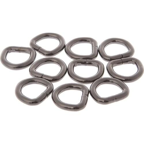 10Pcs Metal D Ring Buckle Handbag Leather Bag Purse Strap Belt Web Clasp 12mm