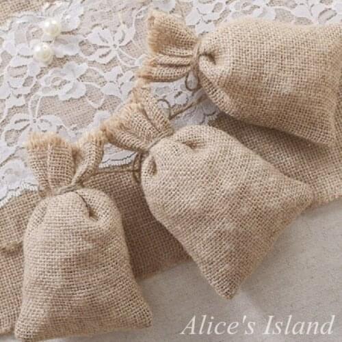 20pcs/lot Hessian Burlap Gift Bag pack Rustic Wedding Party Favor Holder Baby Shower Birthday Anniversary Candy gift Bags