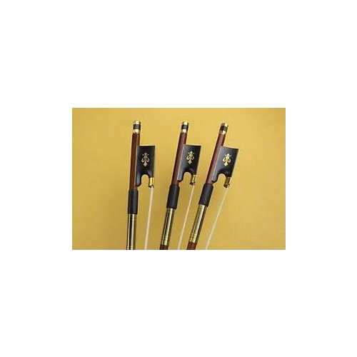 3 pcs New 4/4 Superior Brazilwood Violin bows ebony frog white Horse hair