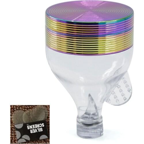 3 Layer 63x88mm Ice blue spiral pattern style metal material smoking herbal grinder tobacco cigarette burning piece gift