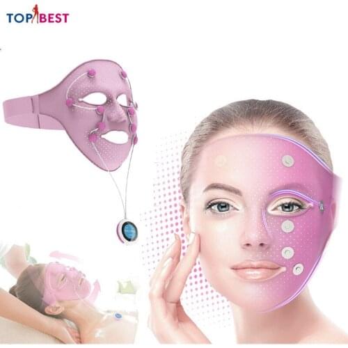 3D Silicone Face Mask Electric EMS Vibration Facial Massager Anti-Wrinkle Skin Rejuvenation Quick Lifting Home Beauty Machine