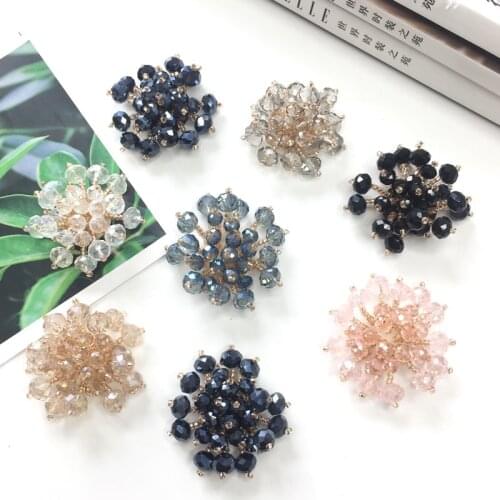 50pcs Mixed Crystal Beaded Clothes Patches Diy Flowered 3d Embroidered Patches Sewing Badges Sew On Cloth Hats Shoes Applique