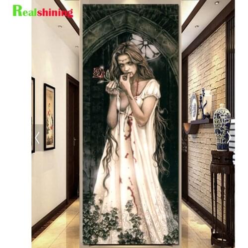5d diy diamond embroidery Rose Vampire Woman diamond painting mosaic full square round drill dark world Girl,2021 Gift,N2032