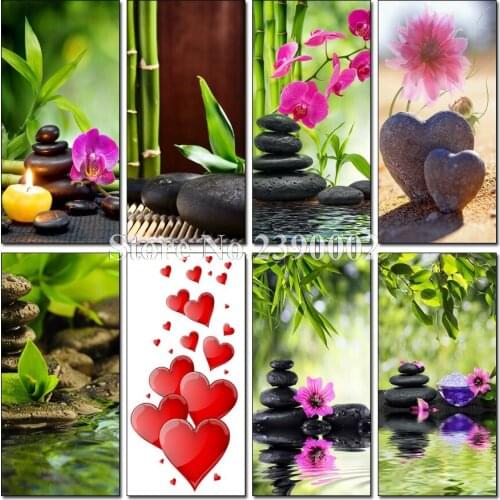 5D Diy Diamond Painting Orchid Diamond Embroidery Cross Stitch Roses Flower And Stones Full Diamond Mosaic Needlework Decor