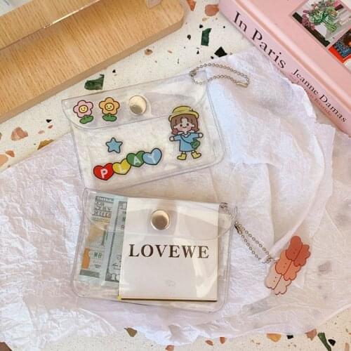Fashion Women Transparent PVC Wallet Credit Card Holder Business Bus Bank Cards Case