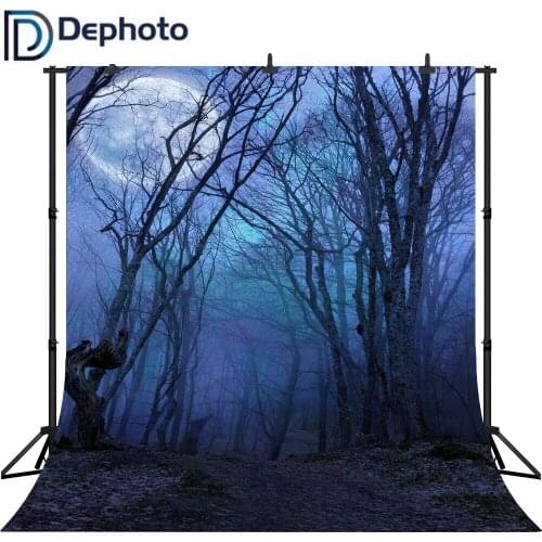Dephoto Photography Background Dark Mysterious Forest Foggy Halloween Theme Backdrop Professional Photo Background studio