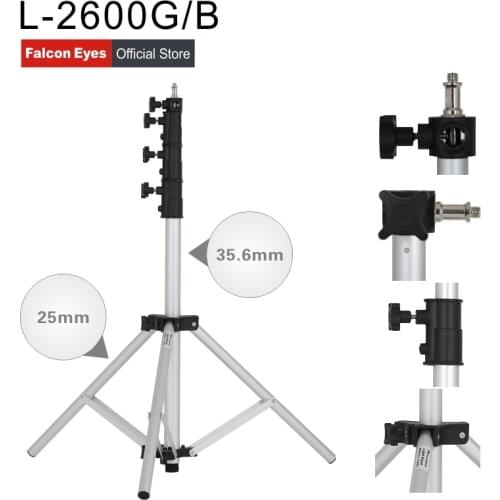 Falcon Eyes Lightweight Light Stand Portable Adjustable Light Stands 4 Sections DSLR Camera Tripod For LED Photo Lamp L-2600G/B