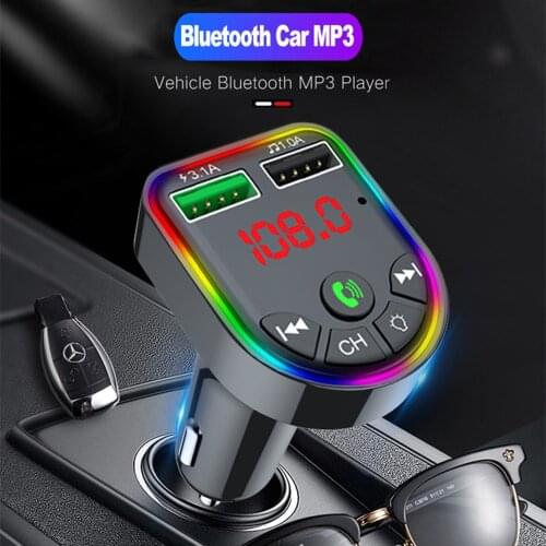 LED FM Transmitter Bluetooth 5.0 Car kit Dual USB Car Charger 3.1A 1A 2 Port USB MP3 Music Player for iphone for car U disk/TF