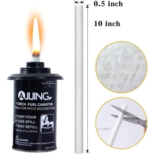 12pcs Kerosene Wicks Long Life Wick Holder Torch Wine Candle Glass Fiber Oil Lamp Alcohol Bottle Making Accessory E56C