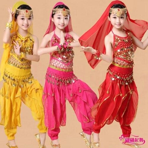 Belly dance childrens folk performance costume childrens dance costume Indian dance performance costume