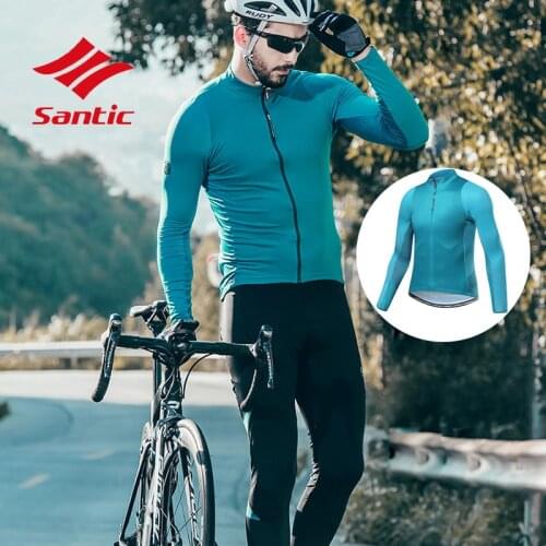 Santic 4 Colors Men Long Sleeve Cycling Jacket Long Sleeve Pro Mountain Road Bike Jacket Anti-UV Breathable Road Bike Jacket