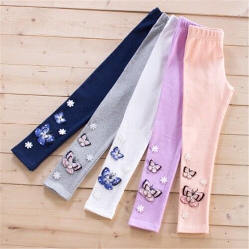Spring Autumn Winter Baby Girls Leggings Flower butterfly Plush Warm Child Kids Legging Pants 2 3 4 5 6 7 8 9 10 11 12Years Old