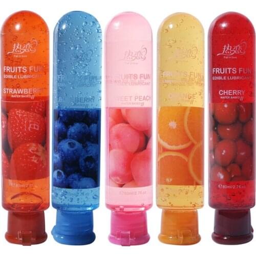 80mL Fruit Flavor Lubricants Water Based Oral Gel Sex Lube For Vaginal/Penis Gay Anal Lubrication Sex Games Adult Intimate Goods