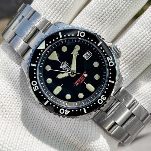 STEELDIVE 1996 SKX007 Mechanical Watch NH35 Sapphire Crystal Automatic Watch Men 316L Steel Diver Watches 200m Ceramic Bezel