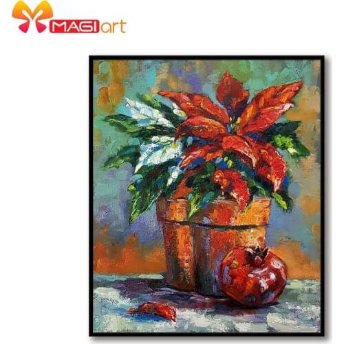 Cross stitch kits Embroidery needlework sets 11CT water soluble canvas patterns 14CT Pomegranate flower -NCMF342