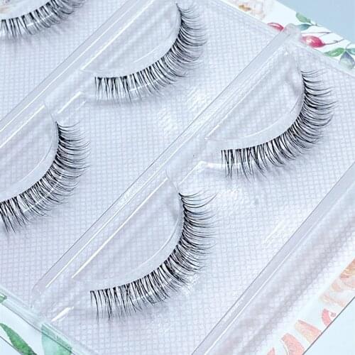NEW 3pair Mink Eyelashes Clear Band EyeLashes Crisscross Transparent Band False Eyelashes Handmade Dramatic Lashes Upper Lash