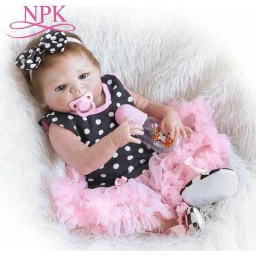 NPK 20inch 46CM Full Silicone vinyl Reborn Baby girl Dolls Brand kids toys Gift Brinquedo bonecas