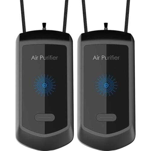 2 Pcs Hanging Neck Air Purifier Personal Wearable Mini Portable Car Oxygen Bar Negative Ion Generator Air Purifier