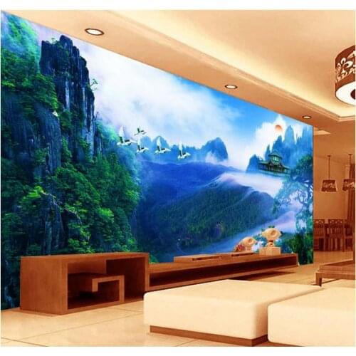 Custom photo wallpaper 3d wall murals TV wallpaper Idyllic landscape wall mountain landscape mural wall papers home decoration