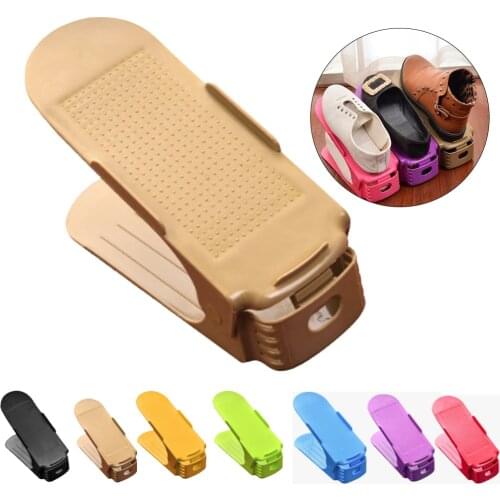 10pcs Adjustable Shoe Organizer Modern Double Shoe Rack Storage Space Saver Shoes Organizers Stand Shelf for Living Room