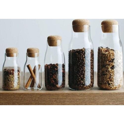 XINCHEN Transparent Glass Seasoning Teapot Storage Tank Storage Bottle Home Decoration Food Container Kitchen Storage