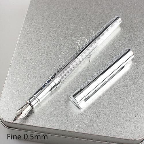 High quality Iraurita Fountain Pen Luxury Silver Clip 0.5MM Nib Calligraphy Ink Pens for Writing School Office Stationery