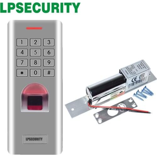 With Metal fingerprint access control keypad Electric Bolt Lock DC 12V Fail Safe Drop Gate Door Access Control Security system