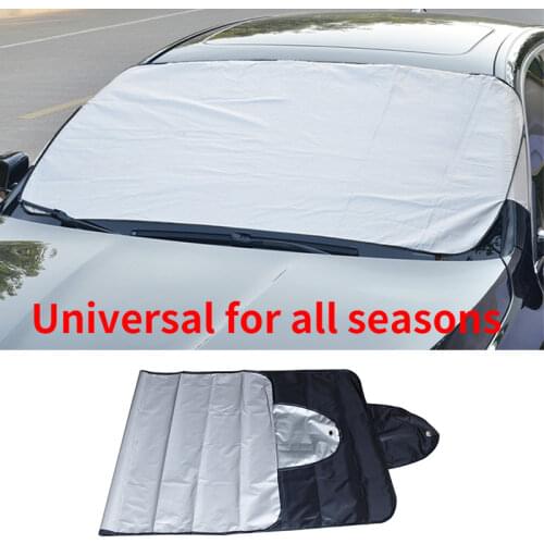 Silver Car Windscreen Covers Prevent Snow Ice Sun Shade Dust Frost Window Screen Auto Fornt Windshield Cover with Suction Cups