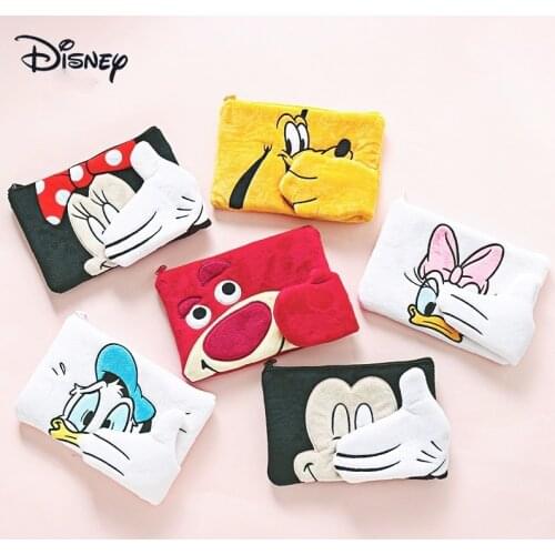 Disney 2021 Cartoon Cute Plush Make-up Bag Zero Wallet Girls Large Capacity Wash Storage Bag Key Headset Bag Cosmetic Bag Packe