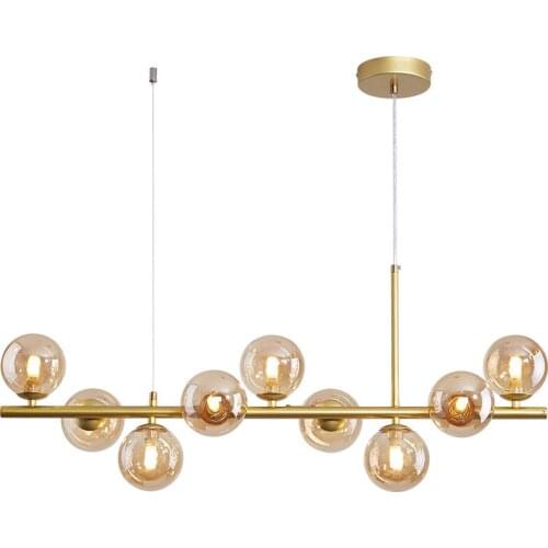 Modern Nordic Magic Bean Glass Ball Chandeliers Minimalist LED G9 Hanging Lamps for Living Dining Room Suspension Lightings