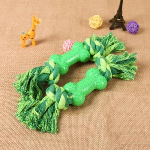 Pet supplies dog toys plastic bone cotton rope braided toys molar teeth bite-resistant pet toys，Q194