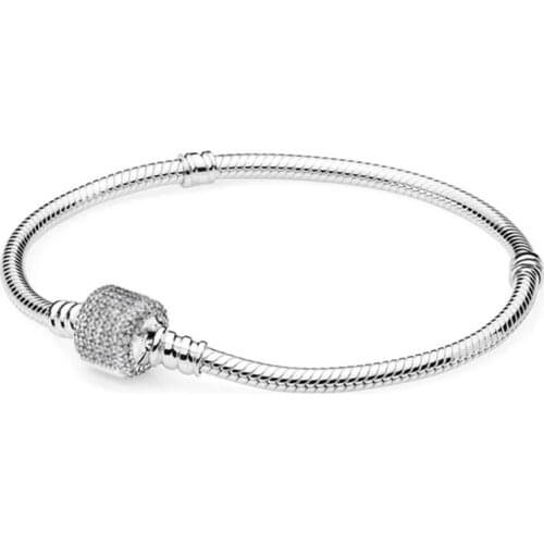 High quality Silver-plated Snake Chain Charm Bracelet Fit Original Men and women Beads Fine Bracelet Jewelry Gifts