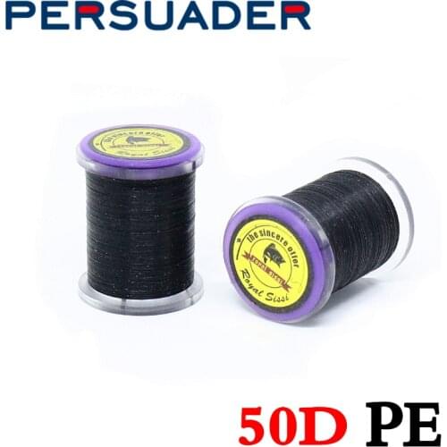 Persuader 100yards/spool 50D black Uni PE fly tying thread fully waxed super high strength polyethylene thread for foam flies