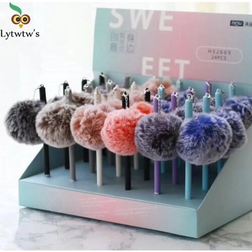 1 Piece Lytwtws Funny Warm Ball Pendant Gel Ink Pen Black Neutral Pen Promotional Gift Stationery School Office Supplies