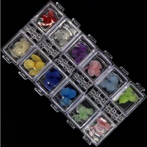 12 Patterns 3D Mix Dried Dry Nail Flowers Stickers Real Dried Flower Nail Art Designs Polish Manicure Accessories