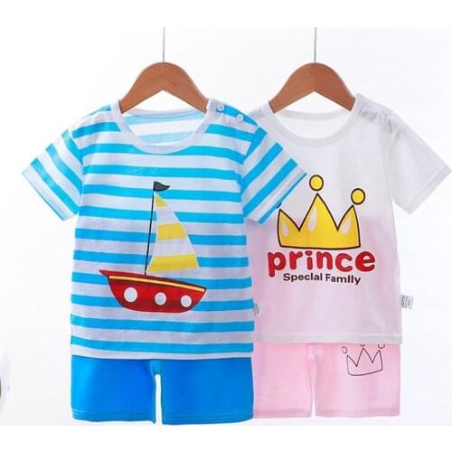 2 3 4 5 Age Girls Clothes Summer Baby Short Sleeve Shorts Set Children Cartoon 2 Pieces Set Boys Clothing Mickey Mouse Set