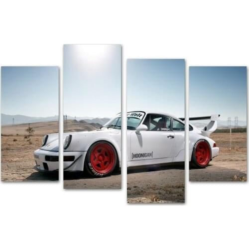 4 Panels Porsche Euro Tuning 911 Split Wall Art Painting The Picture Print On Canvas Abstract Pictures for Home Decor Decoration