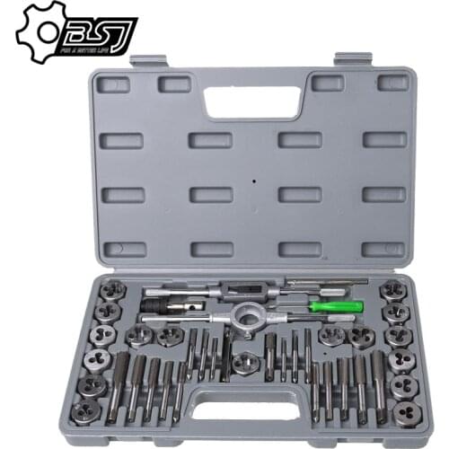 40Pcs Tap Die Set Hand Thread Plug Taps Hand Threading Tool Screw Thread Wrench Dies Kit With Storage Case