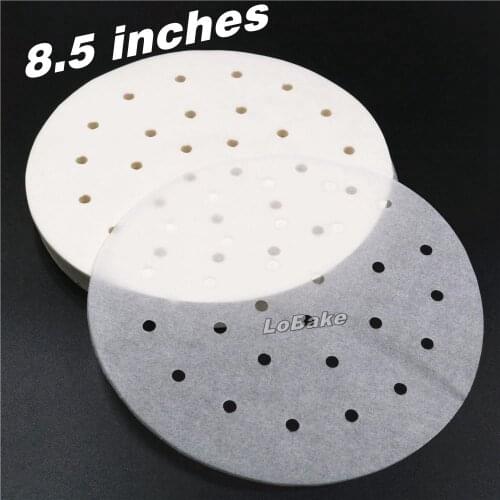 400pcs/pack) food grade 8.5 inches round steaming prevent sticking mantou baozi paper doilies baking sheet cooking tableware