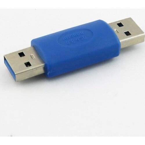 5x USB 3.0 Standard A Male to USB 3.0 Standard A Male Plug Extension Connector Adapter Blue
