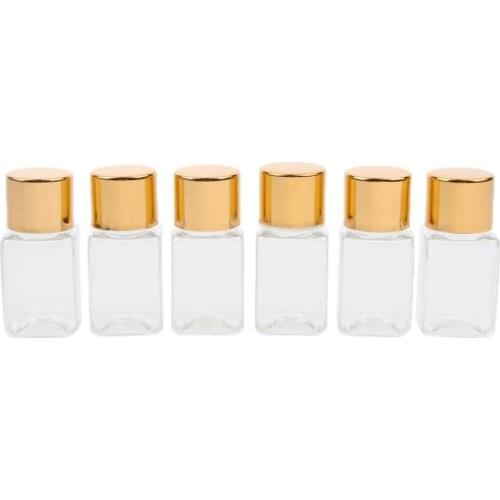 6x Mini Travel Square Plastic Refillable Empty Essential Oil Bottles Holder 10ml